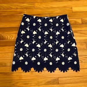 Floral lace appliqué skirt from Anthropologie